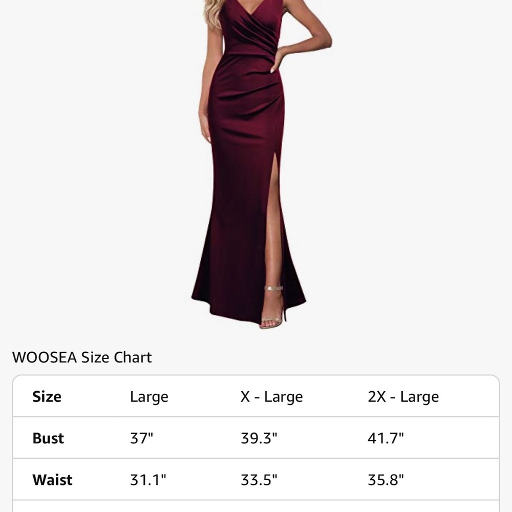 Elegant Burgundy Evening Gown - Picture 10 of 10